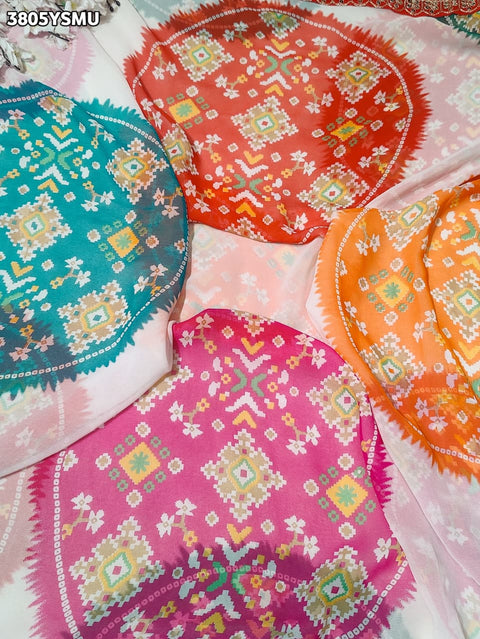 KcPc New Chiffon Bandhani Style Saree with Tari Work STL