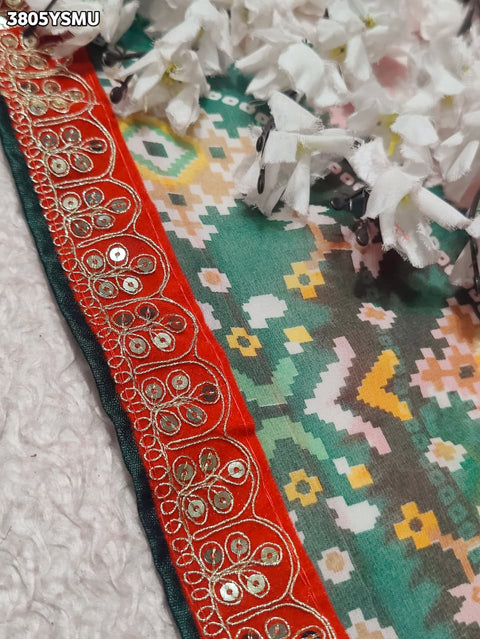 KcPc New Chiffon Bandhani Style Saree with Tari Work STL