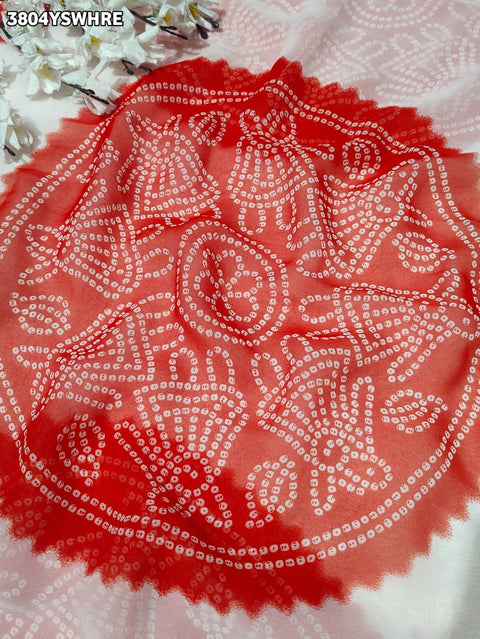 KcPc New Premium Chiffon Bandhani Saree Fine Tari Work Detailing STL