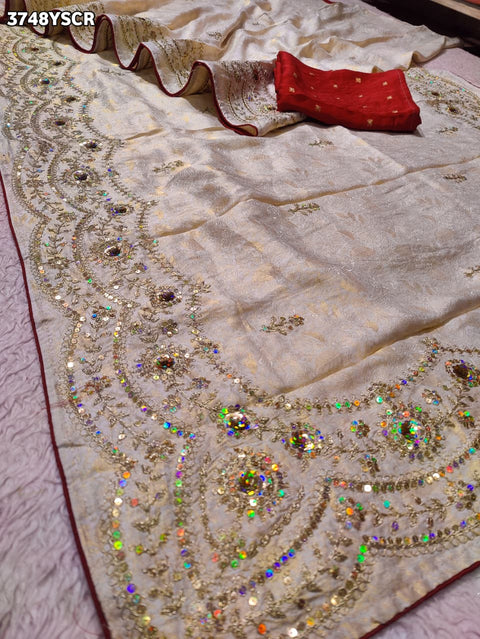 KcPc New Upada Silk Designer Saree with Embroidery Tari Work  NATH