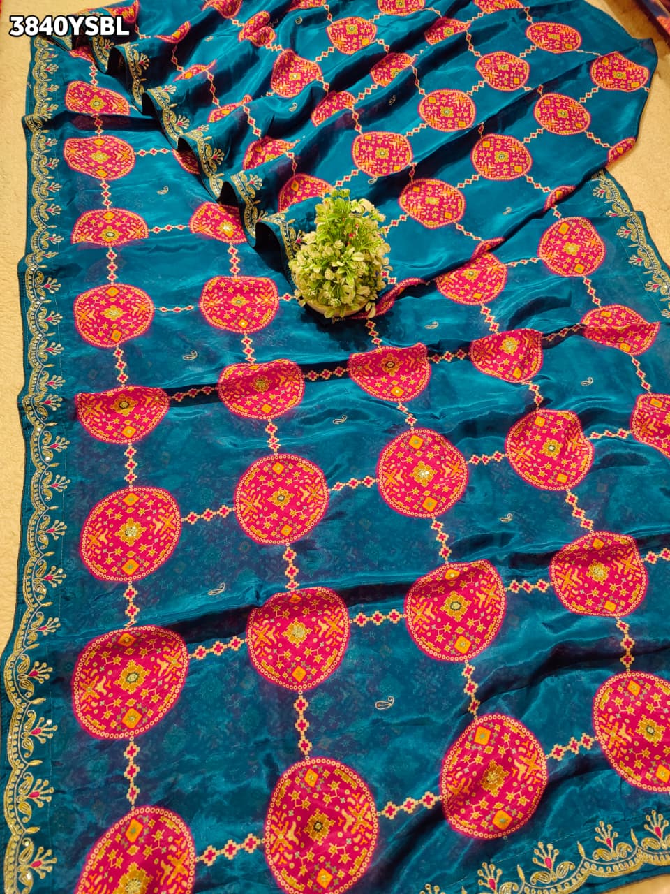 Buy New Patola Style Saree with Cutdana Work KcPc