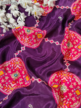 Buy New Patola Style Saree with Cutdana Work KcPc