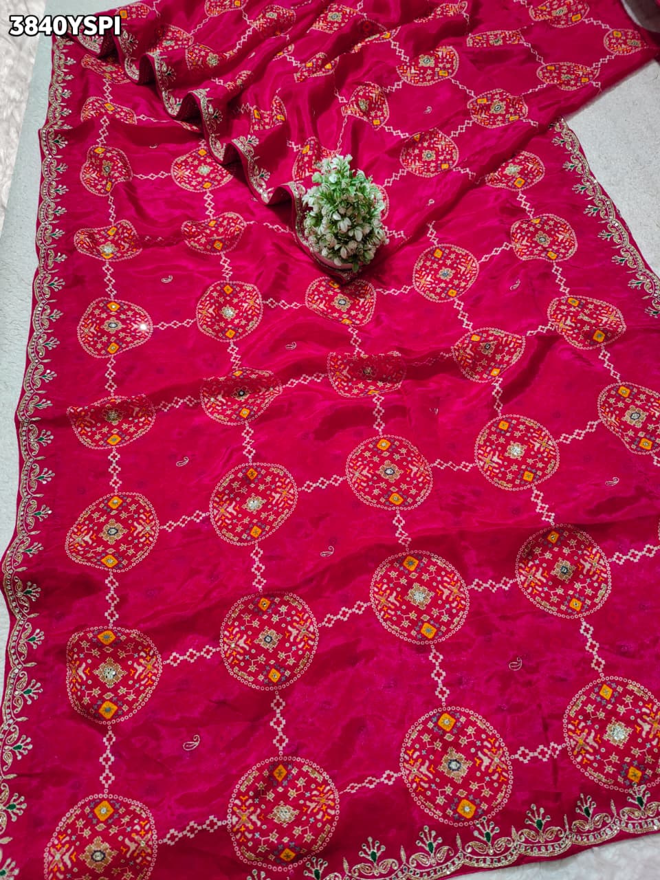 Buy New Patola Style Saree with Cutdana Work KcPc