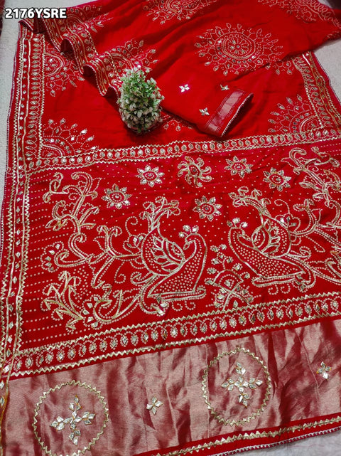 Buy Modal Silk Bandhani Style Saree KcPC