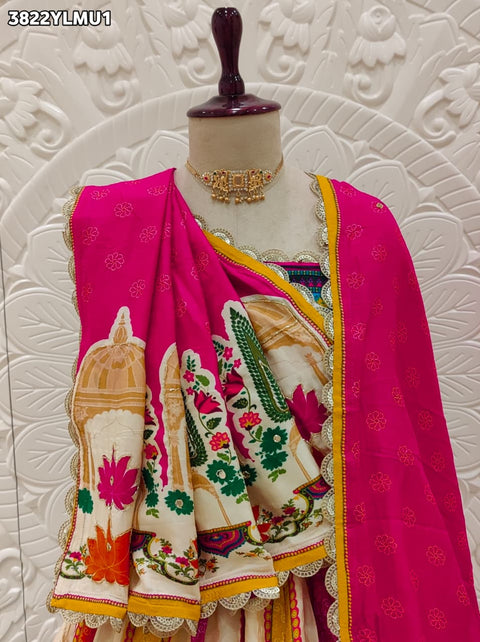 Buy Traditional Festive Wear Crepe Silk Printed Lehenga Kcpc