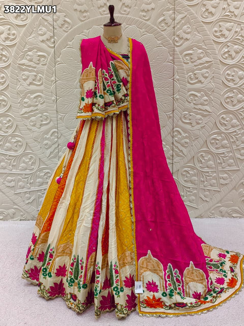 Buy Traditional Festive Wear Crepe Silk Printed Lehenga Kcpc