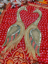Buy Bandhani Style Pure Kaddhi Georgette Pila Chunri Kcpc