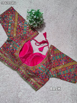 Buy Silk Printed Blouse with Zari Work Kcpc