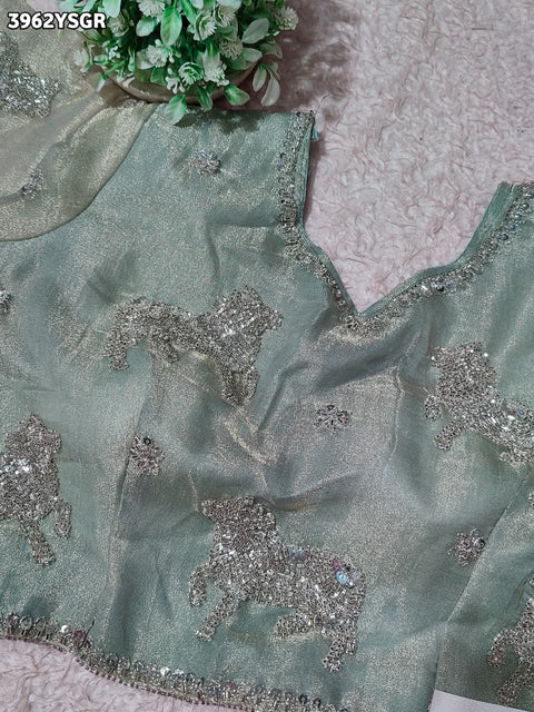 Buy Designer Crush Tissue Silk Blouse Festive Special Kcpc