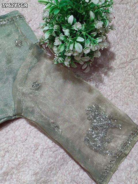 Buy Designer Crush Tissue Silk Blouse Festive Special Kcpc