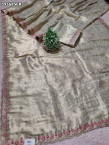 Buy Tissue Saree with Embroidery Detailing Kcpc