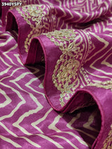 Buy Modal Silk Ajrakh Print Saree with Gota Patti WorkKcPc 