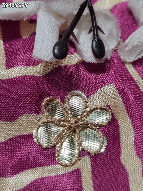 Buy Modal Silk Ajrakh Print Saree with Gota Patti Work  KcPc 