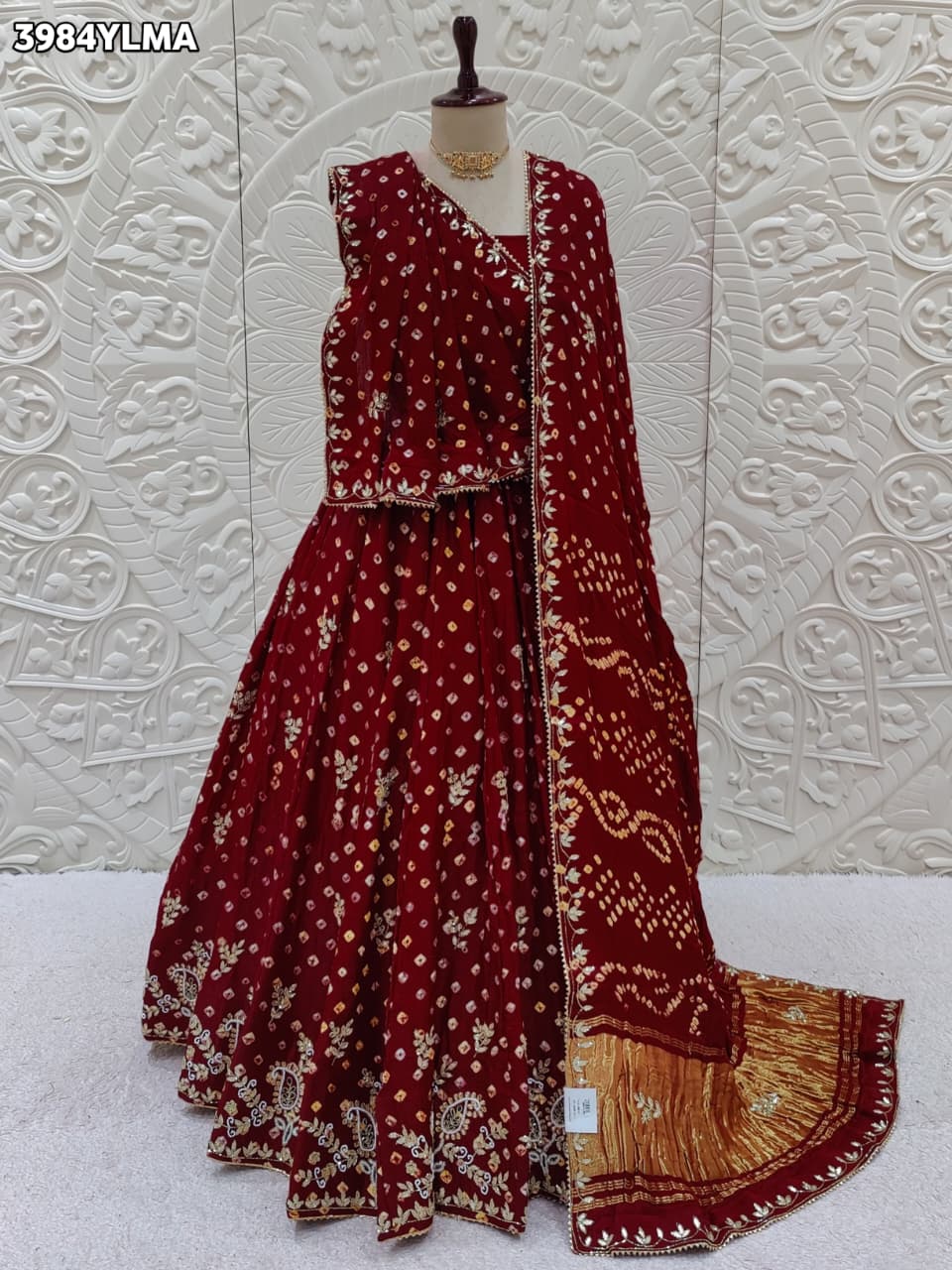 Buy Festive Special Modal Silk Bandhani Style Lehenga Kcpc