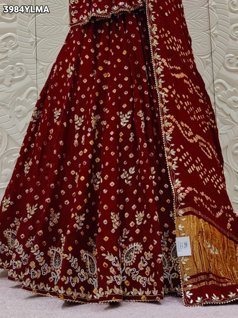 Buy Festive Special Modal Silk Bandhani Style Lehenga Kcpc