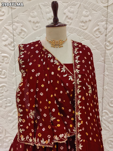 Buy Festive Special Modal Silk Bandhani Style Lehenga Kcpc