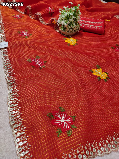 KcPc New Letest Banarasi Style Kota Doriya Saree with Fine Thread Work SWA