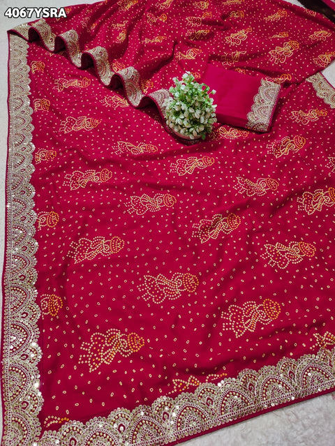 Buy Festive Special Dola Silk Bandhani Saree Kcpc