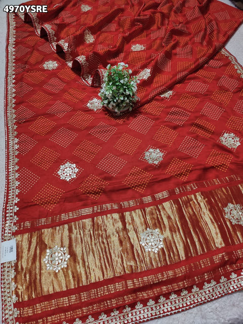 Buy Festive Modal Silk With Bandhani Saree Kcpc