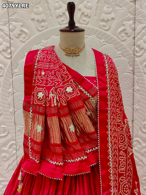 Buy Gaji Silk Lehenha With GotaPatti Work Kcpc