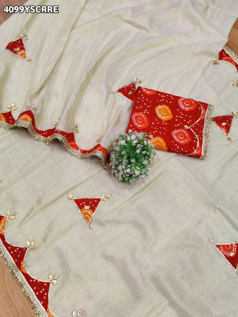 Buy Designer Style Saree With  GotaPatti Work Kcpc