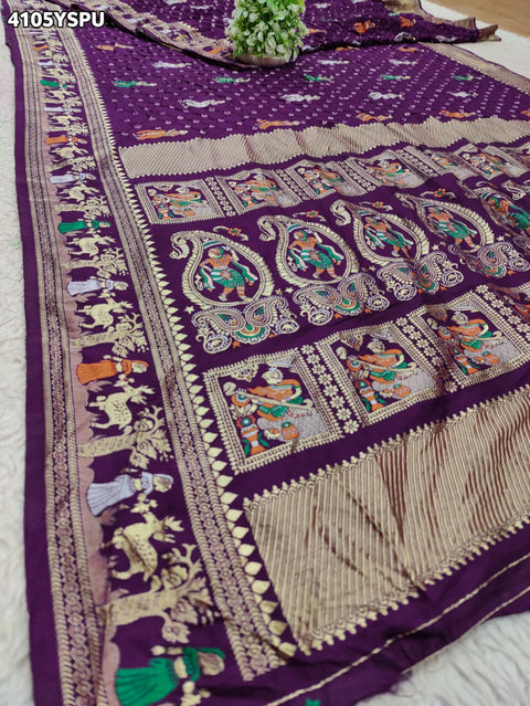 Buy Premium Silk Saree with Beautiful Silver Zari Weaving Kcpc