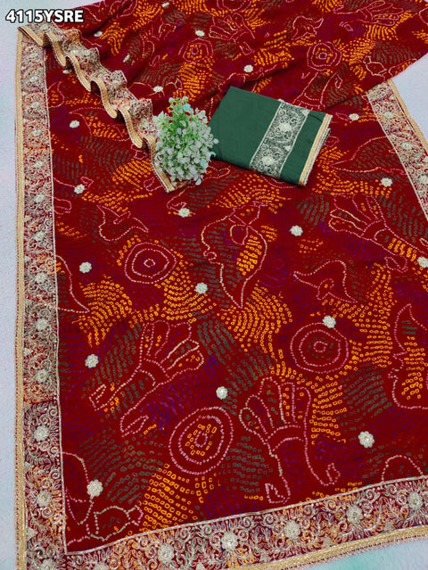 Buy Bandhani Style With Georgette Saree Kcpc