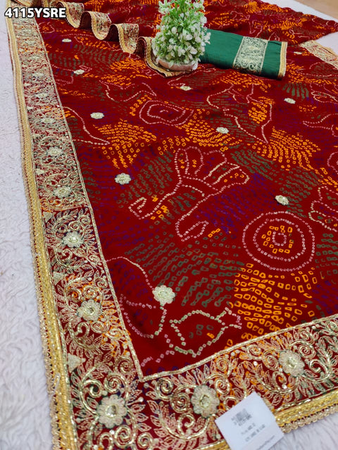 Buy Bandhani Style With Georgette Saree Kcpc