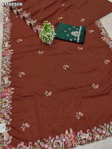 Buy HO Silk Saree with Embroidery Work Kcpc