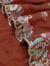 Buy HO Silk Saree with Embroidery Work Kcpc