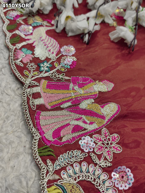 Buy HO Silk Saree with Embroidery Work Kcpc