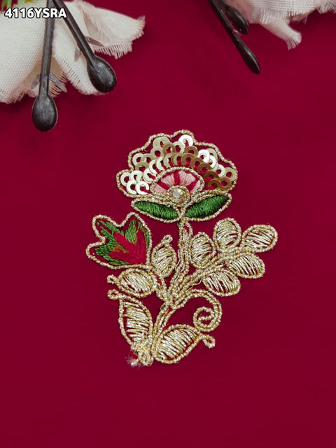 Buy Gaji Silk Saree with Heavy Embroidery Work Kcpc