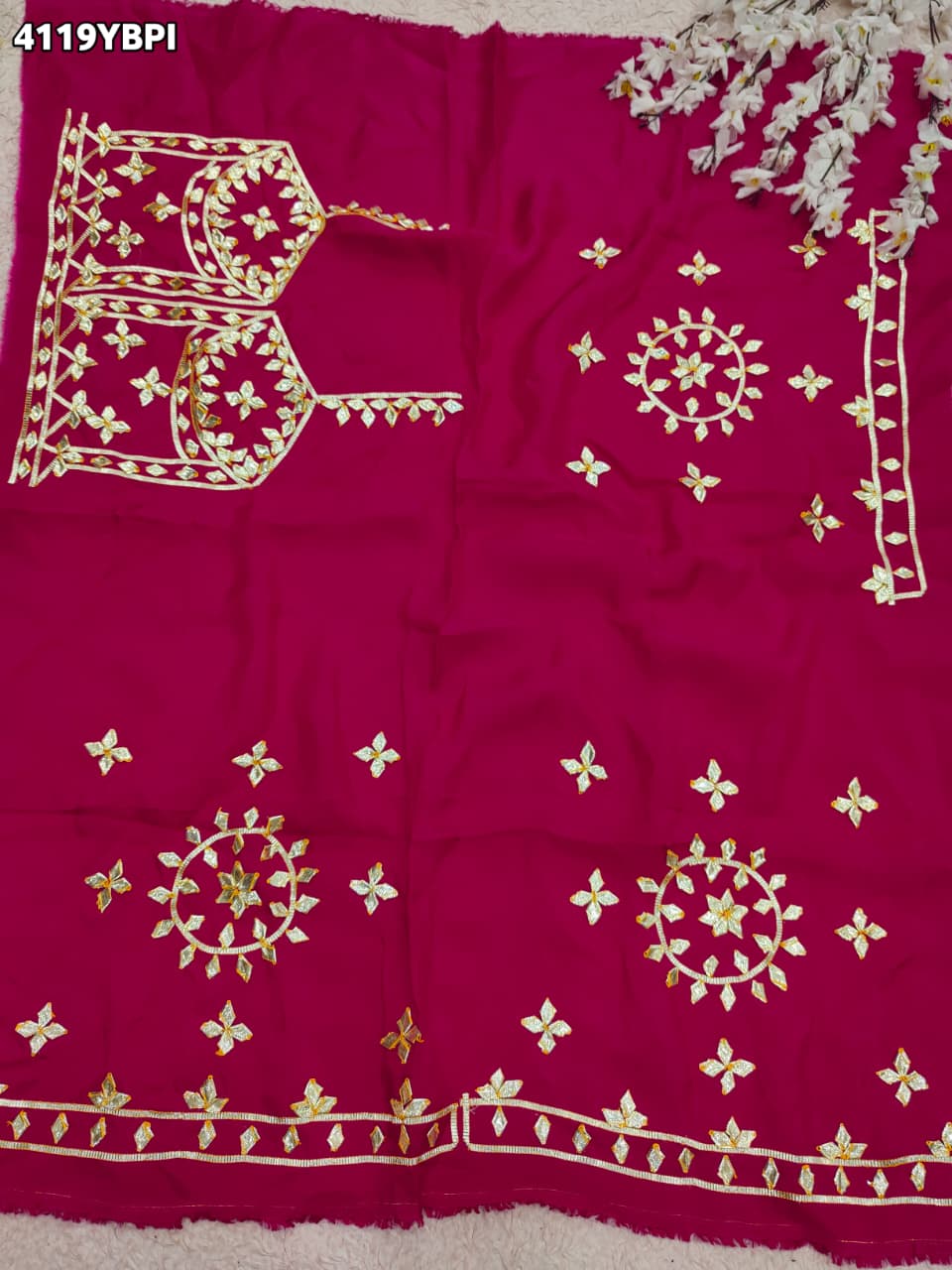 Buy Gaji Silk Blouse With Designer Festive Wear Kcpc