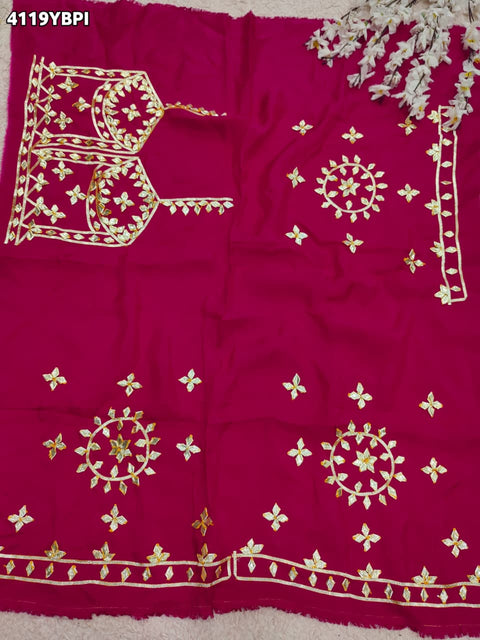 Buy Gaji Silk Blouse With Designer Festive Wear Kcpc