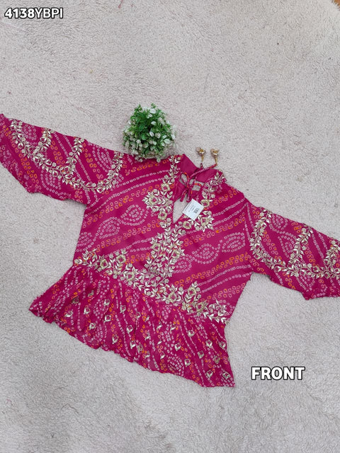 KcPc Traditional Bandhani Style Blouse in Ojariya Fabric  MEG