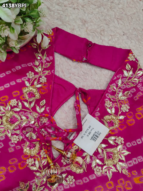 KcPc Traditional Bandhani Style Blouse in Ojariya Fabric  MEG