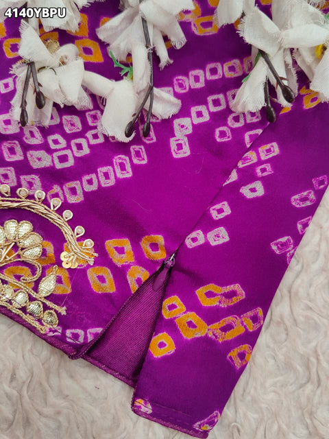 KcPc New Festive Bandhani Ojariya Blouse with Gota Patti Work  MEG