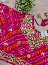KcPc Royal Look Ojariya Blouse with Bandhani Pattern & Gota Patti WorkMEG