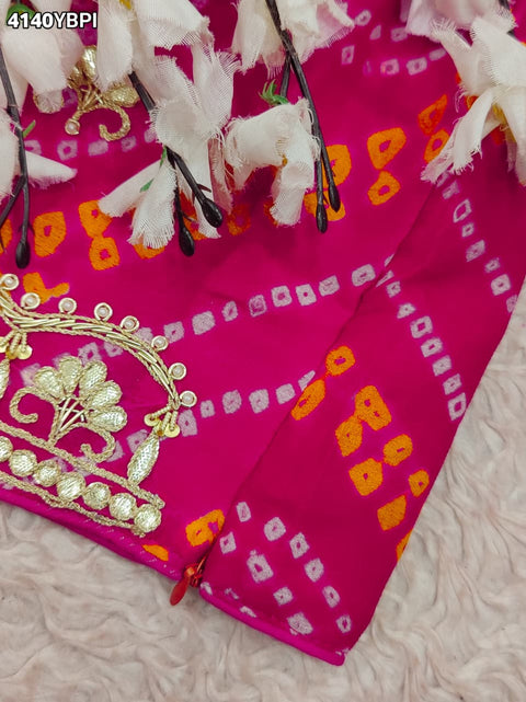 KcPc Royal Look Ojariya Blouse with Bandhani Pattern & Gota Patti Work  MEG