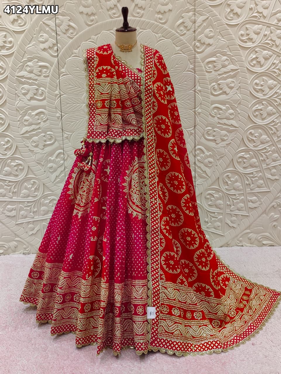 KcPc Premium Modal Silk Lehenga with Bandhani Design & Gota WorkBHUTA