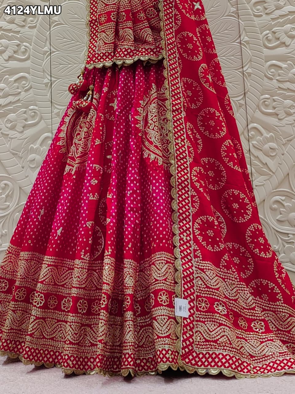 KcPc Premium Modal Silk Lehenga with Bandhani Design & Gota WorkBHUTA