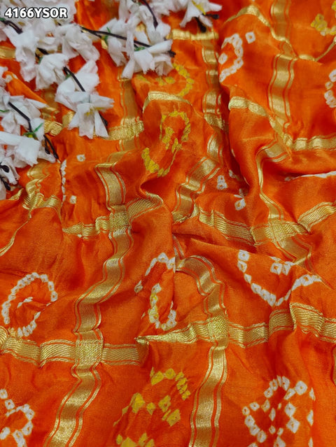 Buy Gaji Silk Saree With Bandhani Style Gota Patti Work KcPc 