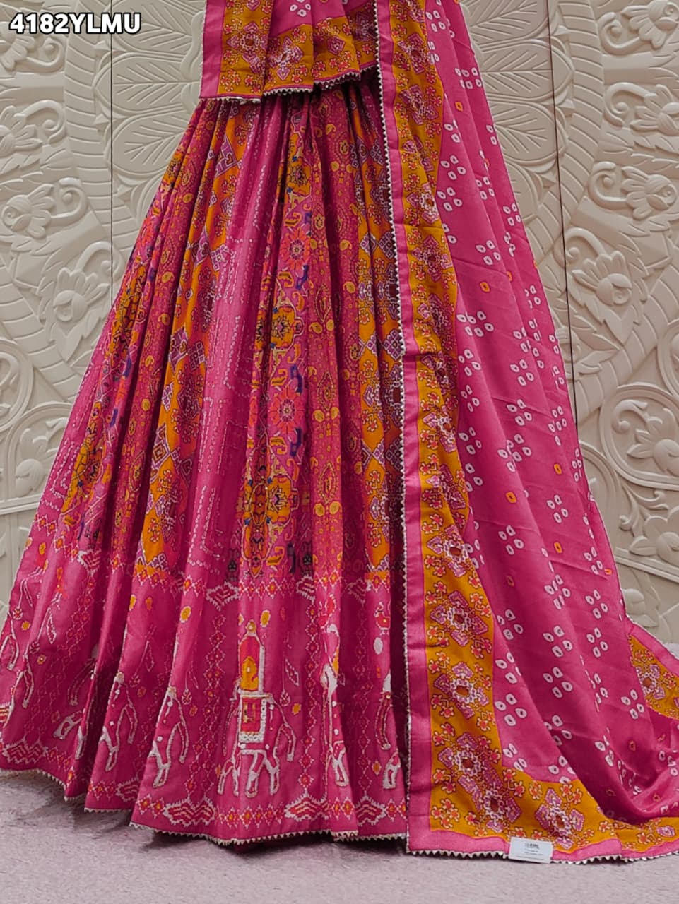 Buy Crepe Silk Patola Style Lehenga with Cutdana Work KcPc 