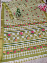 Buy Kota Doria Designer Saree with Elegant Zari Border KcPc 