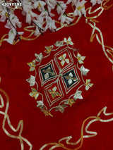 Buy Chinon Silk Saree with Beautiful Gota Patti Detailing KcPc