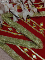 Buy Chinon Silk Saree with Beautiful Gota Patti Detailing KcPc