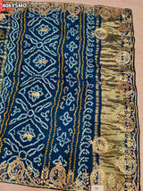 Buy Gaji Silk Saree Bandhani Style with Gotapatti Work