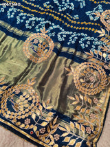 Buy Gaji Silk Saree Bandhani Style with Gotapatti Work