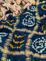 Buy Gaji Silk Saree Bandhani Style with Gotapatti Work
