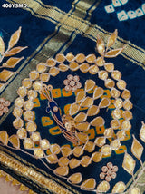 Buy Gaji Silk Saree Bandhani Style with Gotapatti Work